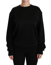 Dolce & Gabbana Black Cotton Crewneck Pullover Sweater - Sweaters