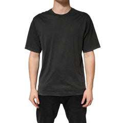 Dolce & Gabbana Black Cotton Crewneck Short Sleeve T-Shirt - IT48 | M