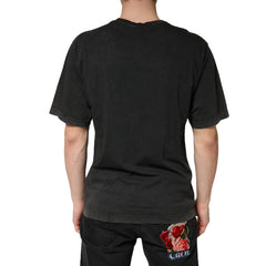 Dolce & Gabbana Black Cotton Crewneck Short Sleeve T-Shirt - IT48 | M