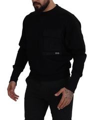Dolce & Gabbana Black Cotton Crewneck Sweatshirt Sweater - IT44 | XS - Sweatshirts