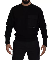 Dolce & Gabbana Black Cotton Crewneck Sweatshirt Sweater - IT44 | XS - Sweatshirts