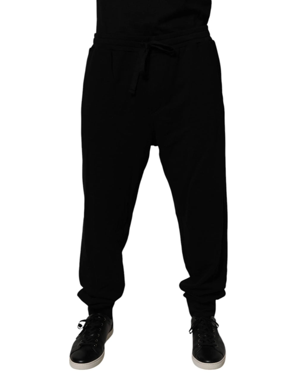 Dolce & Gabbana Black Cotton Crown Logo Jogger Pants - IT58 | 3XL - Joggers