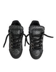 Dolce & Gabbana Black Cotton Denim Logo Low Top Sneakers Shoes - EU44/US11 - Sneakers