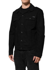Dolce & Gabbana Black Cotton Denim Stretch Giubbotto Jacket - IT56 | XXL - Trucker Jackets
