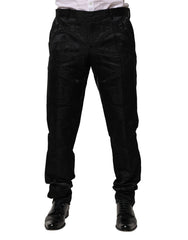 Dolce & Gabbana Black Cotton DG Crown Dress Pants - IT52 | XL - Trousers