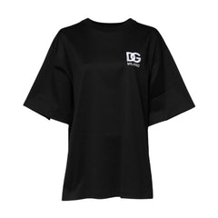 Dolce & Gabbana Black Cotton DG Logo Embroidery Top T-shirt - IT40|S - T-Shirts