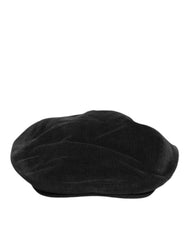 Dolce & Gabbana Black Cotton DG Logo Newsboy Cloth Capello Hat - 57 cm|S - Flat Caps