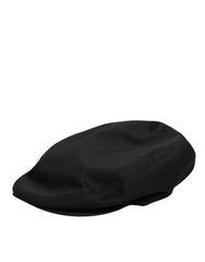 Dolce & Gabbana Black Cotton Dg Logo Newsboy Cloth Capello Hat - 58 cm|M - Flat Caps