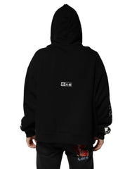Dolce & Gabbana Black Cotton DG Milano Logo Print Hoodie Sweater - XL - Hoodies