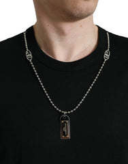 Dolce & Gabbana Black Cotton Dog Tag Round Neck T-shirt - IT52 | L - T-Shirts