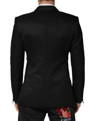 Dolce & Gabbana Black Cotton Double Breasted 2 Button Blazer - IT50 | L