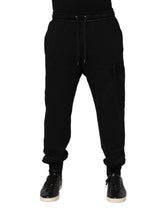 Dolce & Gabbana Black Cotton Drawstring Jogger Pants - Joggers