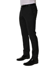 Dolce & Gabbana Black Cotton Dress Formal Men Trouser Pants - IT46 | S
