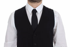 Dolce & Gabbana Black Cotton Dress Vest Blazer Jacket - IT48 | M - Vests