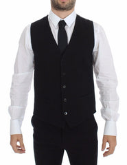 Dolce & Gabbana Black Cotton Dress Vest Blazer Jacket - IT48 | M - Vests