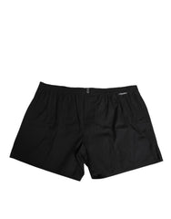 Dolce & Gabbana Black Cotton Elastic Waistband Button Swimwear - IT48 | M