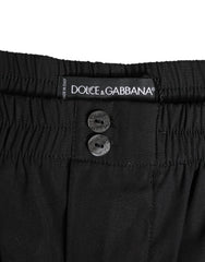 Dolce & Gabbana Black Cotton Elastic Waistband Button Swimwear - IT48 | M - Swimwear