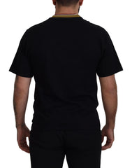 Dolce & Gabbana Black Cotton Embroidered Crewneck T-shirt - IT44 | XS - T-Shirts