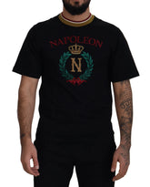 Dolce & Gabbana Black Cotton Embroidered Crewneck T-shirt - IT44 | XS - T-Shirts