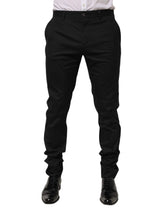 Dolce & Gabbana Black Cotton Formal Dress Men Trouser Pants - IT50 | L - Trousers
