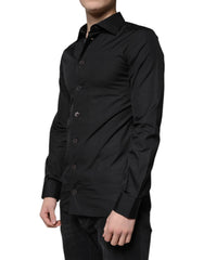 Dolce & Gabbana Black Cotton Formal Long Sleeves Dress Shirt - Shirts