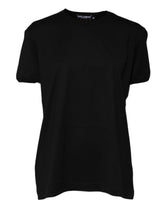 Dolce & Gabbana Black Cotton Goodluck Tee Crew Neck T-shirt - T-Shirts