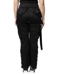 Dolce & Gabbana Black Cotton High Waist Cargo Pants - IT40|S - Cargo Pants