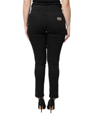 Dolce & Gabbana Black Cotton High Waist Skinny Denim Jeans - IT42|M
