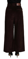 Dolce & Gabbana Black Cotton High Waist Trouser Wide Leg Pants - IT40|S - Trousers