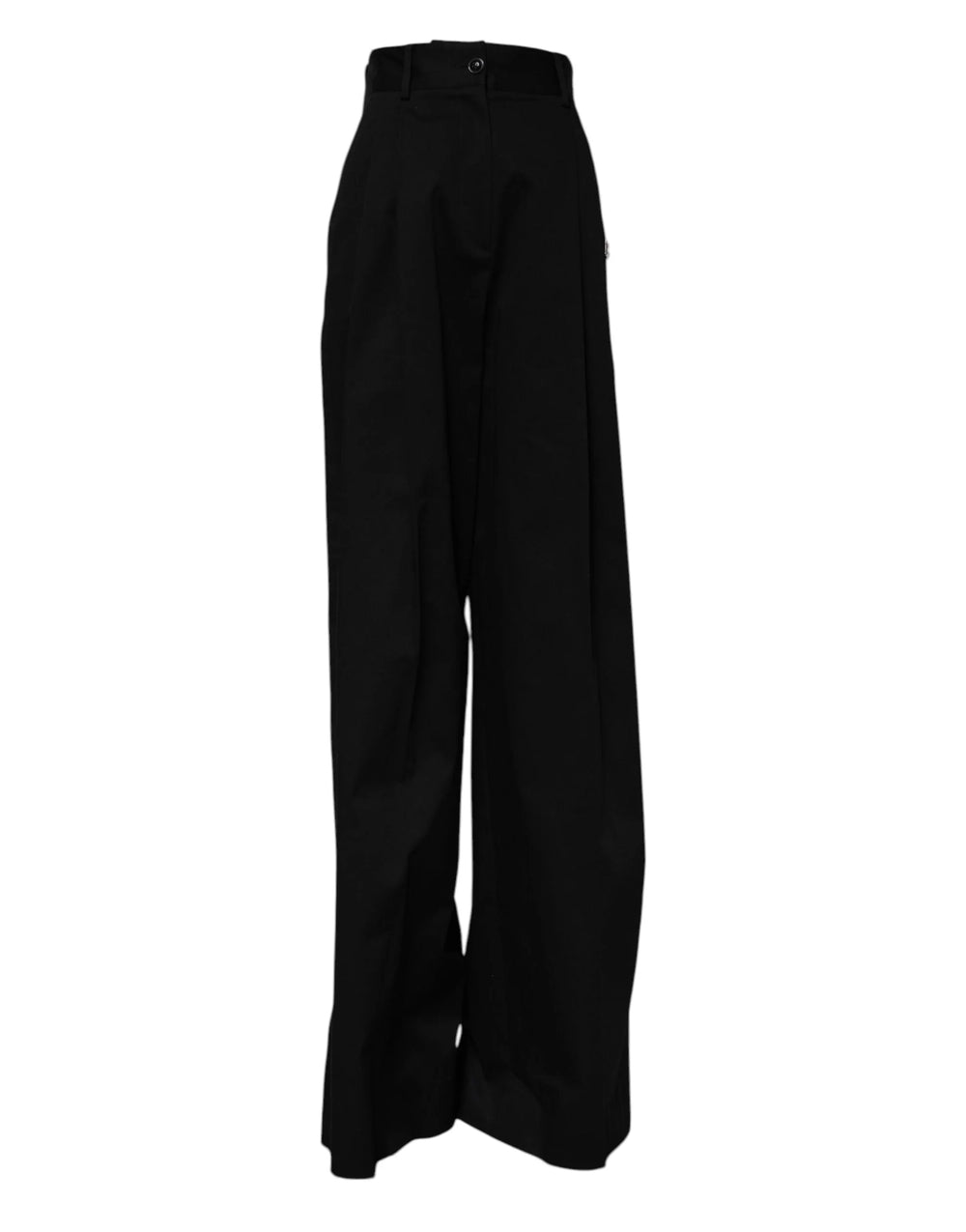 Dolce & Gabbana Black Cotton HighWaist Wide Leg Pants - IT40|S - Trousers