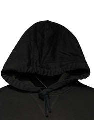 Dolce & Gabbana Black Cotton Hooded DG Shield Pullover Sweater - Hoodies