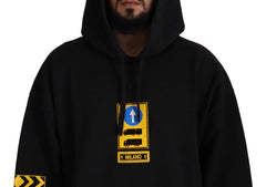 Dolce & Gabbana Black Cotton Hooded DG Shield Pullover Sweater - Hoodies