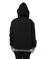 Dolce & Gabbana Black Cotton Hooded Full Zip Sweatshirt Sweater - IT40|S - Hoodies