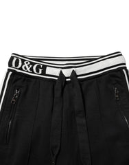 Dolce & Gabbana Black Cotton Jogger Logo Waist Pants - IT38 | XS - Joggers