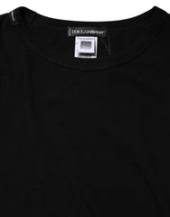 Dolce & Gabbana Black Cotton Knit Round Neck Long Sleeves T-shirt - IT2 | S - T-Shirts