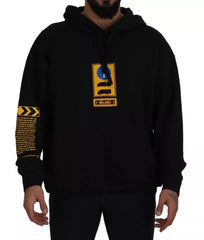 Dolce & Gabbana Black Cotton Logo Hooded Sweatshirt Sweater - IT46 | S - Hoodies
