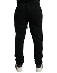 Dolce & Gabbana Black Cotton Logo Jogger Men Sweatpants Pants - IT54 | XL - Joggers