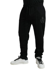 Dolce & Gabbana Black Cotton Logo Jogger Men Sweatpants Pants - IT54 | XL - Joggers