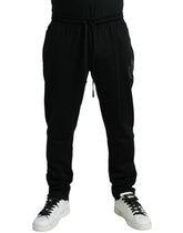 Dolce & Gabbana Black Cotton Logo Jogger Men Sweatpants Pants - IT54 | XL - Joggers