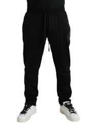 Dolce & Gabbana Black Cotton Logo Jogger Men Sweatpants Pants - IT54 | XL - Joggers