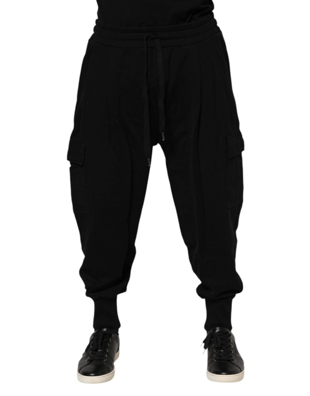 Dolce & Gabbana Black Cotton Logo Jogger Sweatpants Pants - IT56 | XXL - Joggers