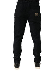 Dolce & Gabbana Black Cotton Logo Men Jogger Sweatpants Pants - IT46 | S - Sweatpants