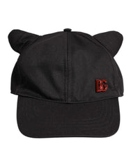Dolce & Gabbana Black Cotton Logo Patch 6 Panels Baseball Cap Hat - 57 cm|S