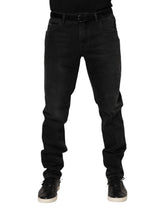 Dolce & Gabbana Black Cotton Logo Plaque Skinny Denim Jeans - IT52 | XL - Jeans