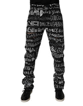 Dolce & Gabbana Black Cotton Logo Print Straight Denim Jeans - IT48 | M - Jeans