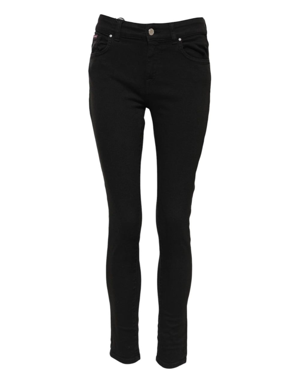 Dolce & Gabbana Black Cotton Logo Skinny Mid Waist Denim Jeans - IT38 | XS - Jeans