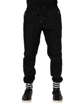 Dolce & Gabbana Black Cotton Logo Tape Men Jogger Pants - Joggers