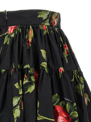 Dolce & Gabbana Black Cotton Long Skirt