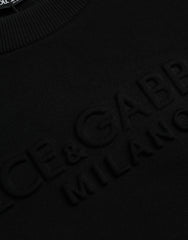 Dolce & Gabbana Black Cotton Long Sleeves Sweatshirt Sweater - IT44 | XS - Sweatshirts