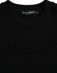 Dolce & Gabbana Black Cotton Long Sleeves Sweatshirt Sweater - IT44 | XS - Sweatshirts